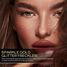 12 Sheet Gold Glitter Freckles Tattoo-Sparkle Makeup Patches for Festivals