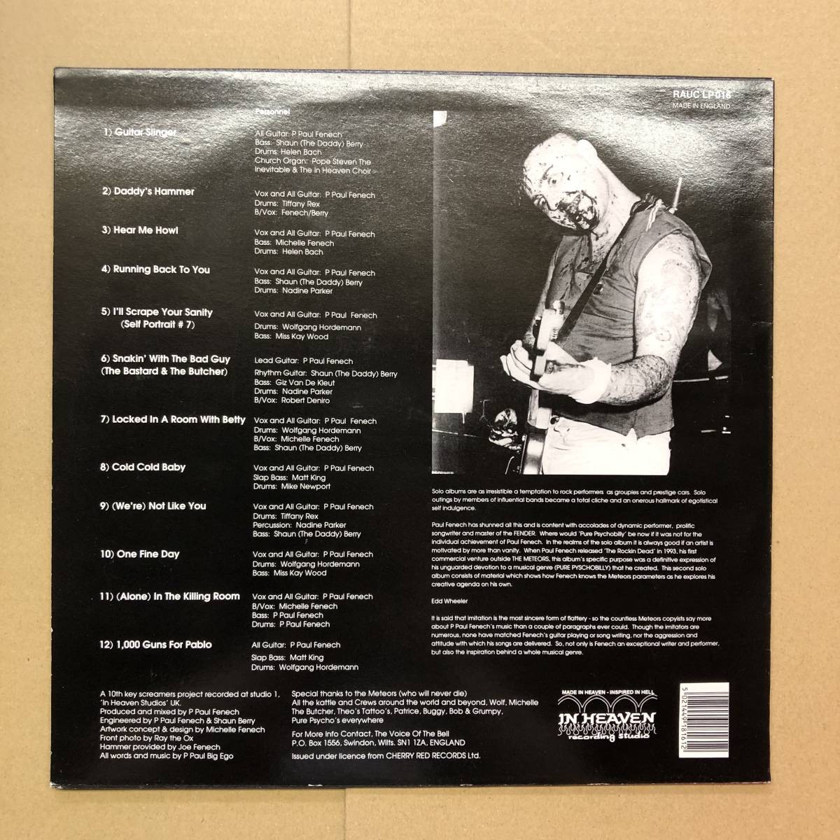 P.PAUL FENECH / Daddys Hammer レコードLP P. Paul Fenech - Daddy'S Hammer Lp Rauclp016 British Edition