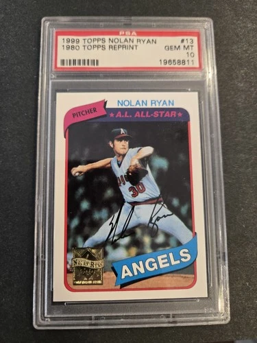1999 Topps Nolan Ryan 1980 Topps Reprint PSA 10 Gem Mint Angels HOF #13