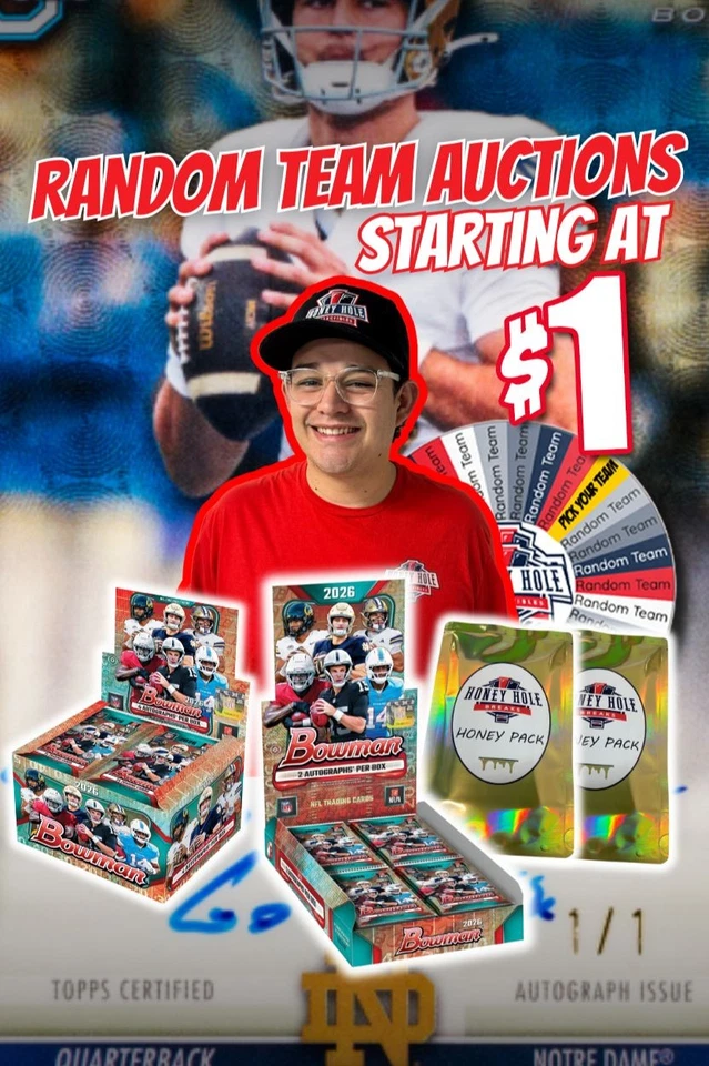 FOOTBALL BREAKS, 26 Bowman Football & Honey Packs at $1!