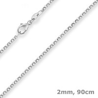 2Mm Erbskette Silberkette Collier Halskette Aus 925 Silber 90Cm