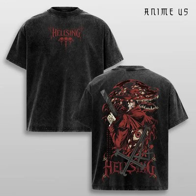 Alucard Hellsing Ultimate Vampire King Red Aesthetic Double Printed Vintage Tees
