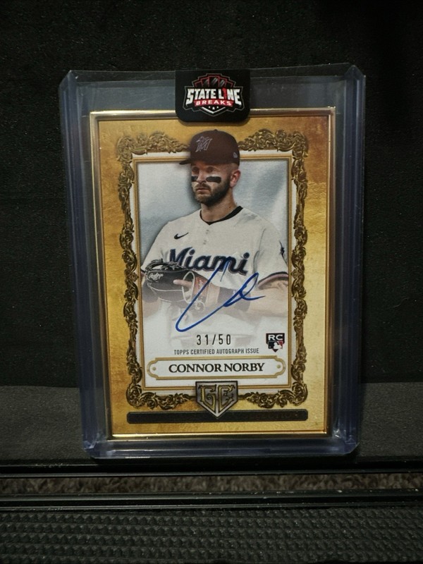 2025 Topps Gilded Collection Gallery of Gold Autograph Connor Norby Marlins /50