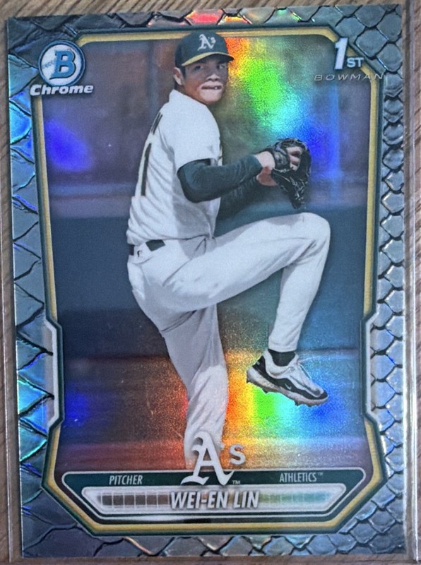 Bowman 2025 Wei-En Lin 1st Chrome Prospects BCP-125 Athletics Reptilian🔥