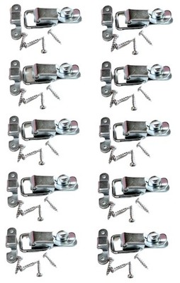 10 Pack Small Penn Elcom 0525 Padlockable Draw Latch w/Screws-Zinc Finish