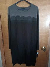 AB Studio Sweater Dress ~ Gray / Black size XL