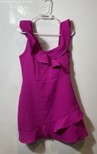 Express Womens Pink Sleeveless Regular Fit Side Zipper Ruffle Mini Dress Size S