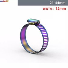 2PCS Car Motorcycle 304 Stainless Steel Hose Clamp Burnt Titanium Multicolor