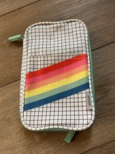 Yoobi Retro Grid Pattern Pencil Case with Rainbow Design