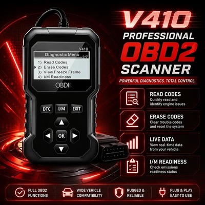 V410 OBD2 Scanner Car Engine Fault Code Reader Diagnostic Scan Tool