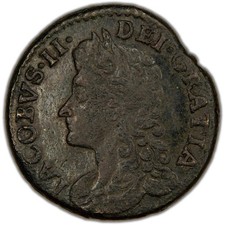 Ireland 1689 November James II Gun Money Sixpence Coin SCBC 6583f 3.65g