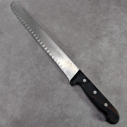 Vintage Forschner Victorinox 12" Granton Edge Slicer Knife Rosewood Swiss