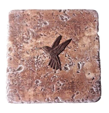 Hummingbird tile mold plaster cement bird  travertine mould 6" x 6" x 1/3"
