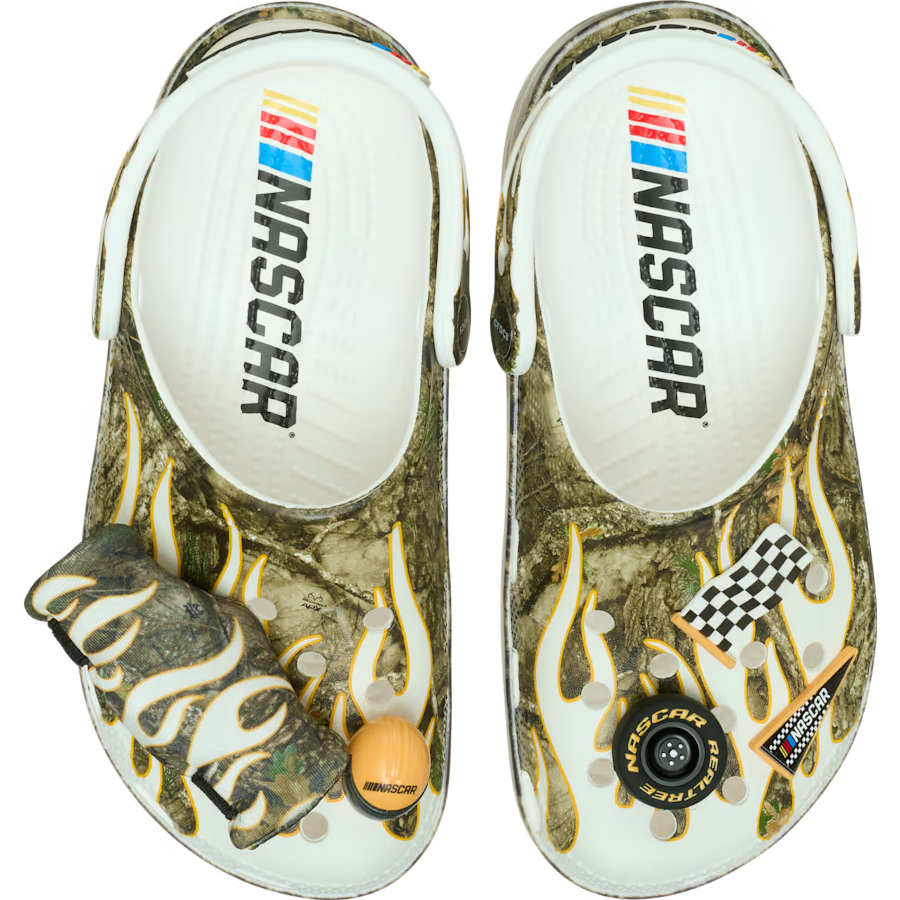 Crocs Nascar Realtree Classic Clog Camo Racing Flames Limited
