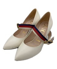 GUCCI Web-line heel pumps EU34 US5 475086 White