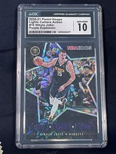 2020-21 Hoops Lights Camera Action Purple Explosion #16 Nikola Jokic Graded 10