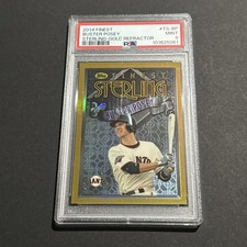 2014 Topps Finest - 1996 Topps Sterling Design Buster Posey Gold Refractor /25