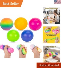 5 Stress Balls - Vibrant Squeeze Toys for Kids and Adults - Multi-Occasion Fun