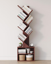 6 Tier Tree Bookshelf,Tall Bookcase-Storage Cabinet,Modern Bookshelves Organizer