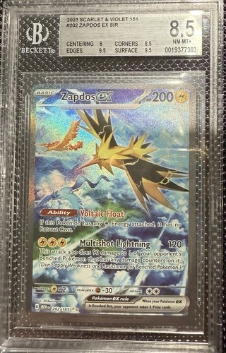 Zapdos ex #202/165 - 2023 Pokemon SV Mew EN 151 - BGS 8.5