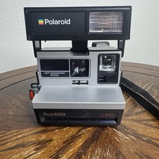 Polaroid Sun600 LMS Instant Film Camera Vintage VTG Tested Working W/ Strap