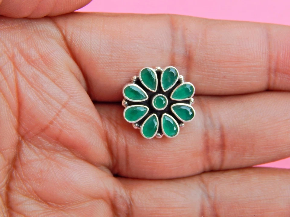 Pendiente Boho Aventurina Natural Plata de Ley 925 Boda Joyería Regalo Foto 2 de 4