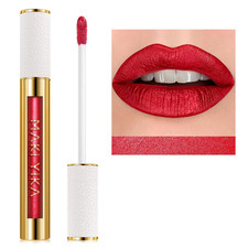 Red Lipstick for Women Metallic Lipsticks Glitter Long Lasting Lipstick No Smudg