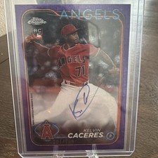 2024 Topps Chrome - Rookie Autographs Kelvin Caceres #RA-KC Purple Speckle...