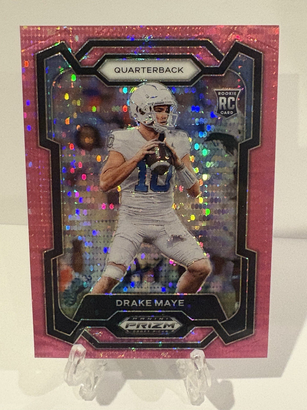 2024 Panini Prizm Draft Picks #103 Drake Maye Pink Pulsar Prizm /15 SSP RC
