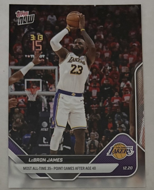 LeBron James 2025-26 NBA Topps NOW 95 Most 35+ Games After Age 40 PR /2337