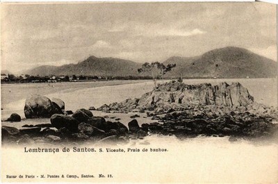 CPA Lembranca de SANTOS Praia de banhos BRASILIEN (622806)