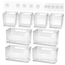 8 Pcs Storage Organizer Bins - Wall Mounted Basket in 2 Sizes, small and big