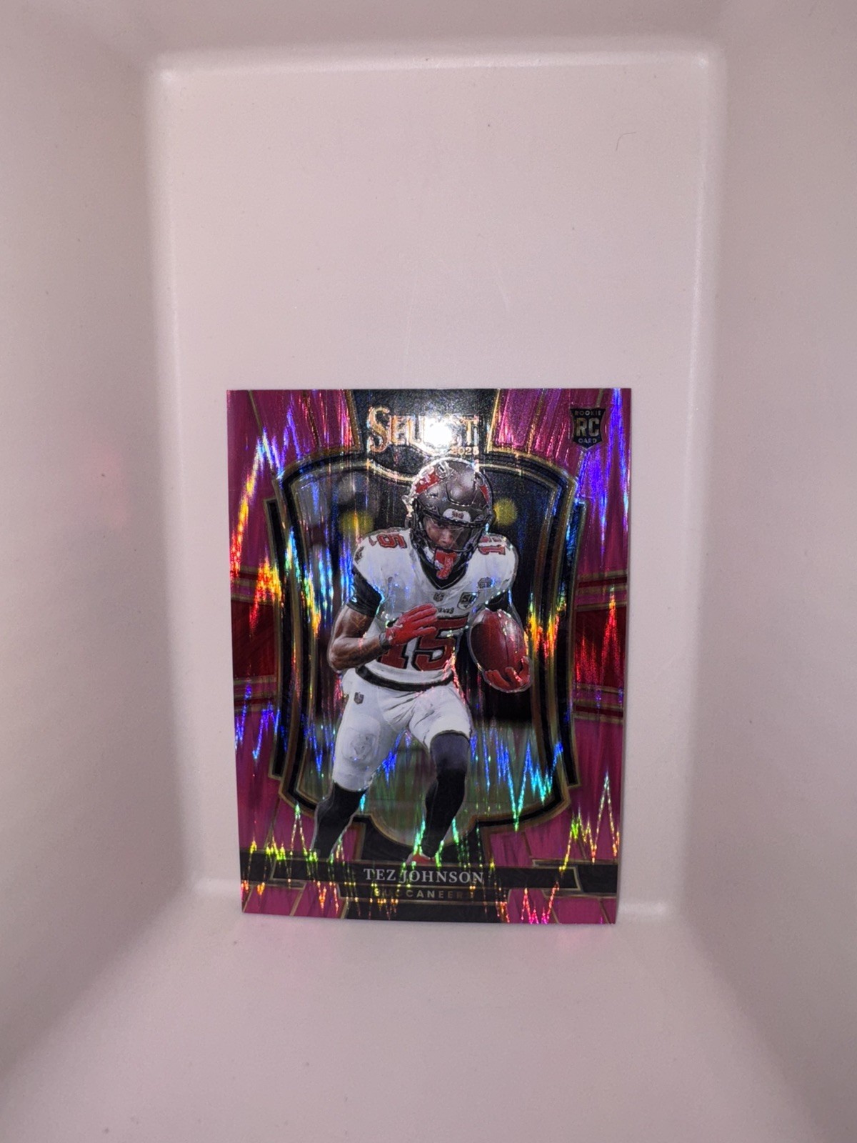 2025 Panini Select - Premier Level Tez Johnson Pink SHOCK PRIZM ROOKIE RC 138