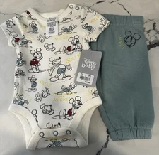 Disney Baby Mickey Bodysuit & Pant Set Mickey 0-3 Months $38 MSRP