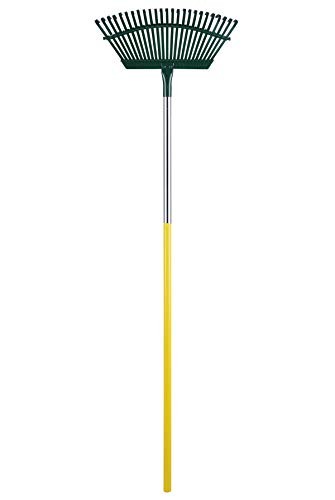 Arcadius Garden 25 Fixed Tine Leaf Rake and Tines Leaf Rake, 48" Aluminum Handle