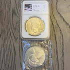 Silver Coins 1922 Peace Dollar, 2024 Liberty Dollar Lot Of 2