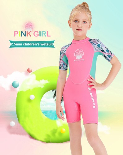 kids girls Neoprene 2.5mm Diving Suit Swimwear Girls Short Surfing Swimsuit - Picture 9 of 20