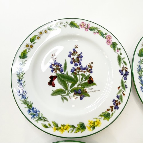 Royal Worcester Kräuter Salat Dessert Teller grüner Rand 5er Set Vintage Versand lesen - Bild 3 von 13