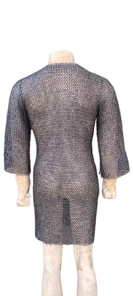 Camisa/lista para combate de cota de malla remachada redonda anillo plano de acero inoxidable de 9 mm Foto 4 de 4