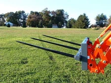 Skid Steer TRIPLE Bale Spear Attachment 3 x 49" Prong CAT-M Hay Bale Handler