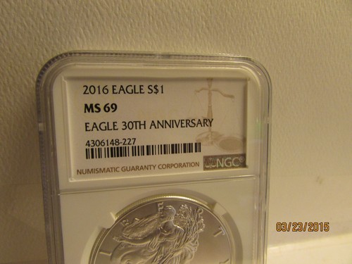 2016 AMERICAN SILVER EAGLE 30TH ANNIVERSARY NGC - MS 69 # 4306148-227 - Picture 2 of 7