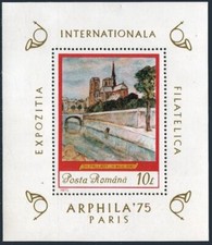 Romania 2550, MNH. Mi 3265 Bl.120. ARPHILA-1975, Paris. On the Bank of the Seine