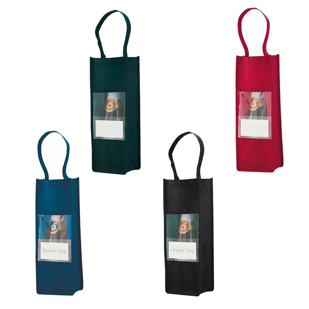 12 Sacchetti Regalo Per Vino Nero - Riciclabili, Per Champagne, Whisky, Prosecco - Ideali Per Natale, Matrimonio, Compleanno - 11x9x35 Cm