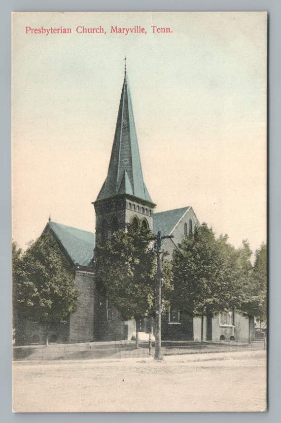 Presbyterian Church MARYVILLE TennesseeRare Antique Hand Colored