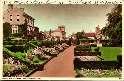 Stratford-on-Avon UK Newplace Gardens Postcard used (25987)