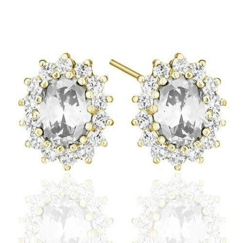 Crystal Stud Yellow Gold Filled Fashion Earrings