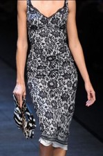 Dolce & Gabbana | F/W 2011 Runway/Campaign | Trompe l'oeil Silk Dress