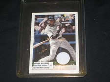 BERNIE WILLIAMS YANKEES LEGEND CERTIFIED GENUINE AUTHENTIC GAME USED JERSEY CARD