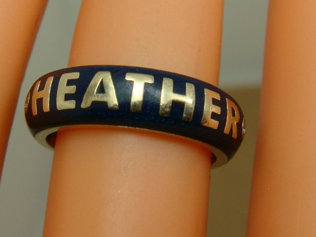 Blue enamel sale ring with name