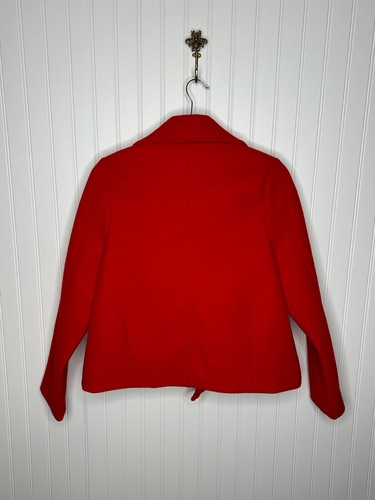 HAZEL Women's Short Red Double Breasted Peacoat SIZE S - Picture 2 of 8